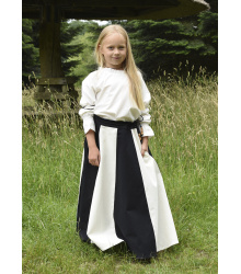 Kinder Mittelalter-Rock Lucia, weit ausgestellt, schwarz/natur