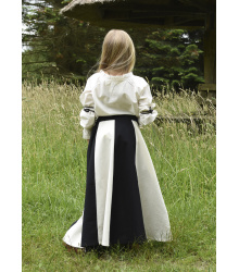 Kinder Mittelalter-Rock Lucia, weit ausgestellt, schwarz/natur