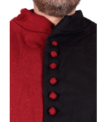 Gambeson mit Knöpfen, Jupon, rot und schwarz