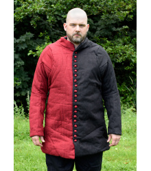 Gambeson mit Knöpfen, Jupon, rot und schwarz