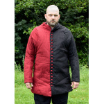 Gambeson mit Knöpfen, Jupon, rot und schwarz