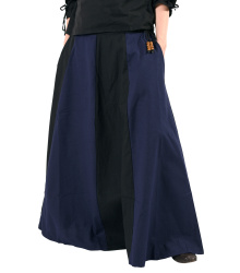 Mittelalterlicher Rock, weit ausgestellt, schwarz/blau