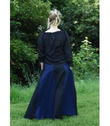 Mittelalterlicher Rock, weit ausgestellt, schwarz/blau