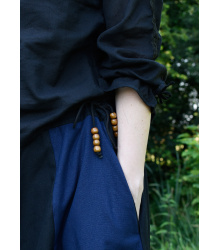 Mittelalterlicher Rock, weit ausgestellt, schwarz/blau