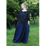 Mittelalterlicher Rock, weit ausgestellt, schwarz/blau