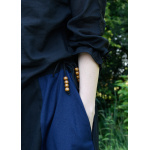 Mittelalterlicher Rock, weit ausgestellt, schwarz/blau