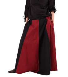 Mittelalterlicher Rock, weit ausgestellt, schwarz/rot