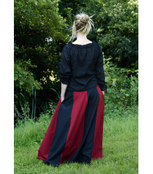 Mittelalterlicher Rock, weit ausgestellt, schwarz/rot