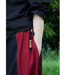 Mittelalterlicher Rock, weit ausgestellt, schwarz/rot