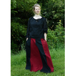 Mittelalterlicher Rock, weit ausgestellt, schwarz/rot