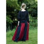 Mittelalterlicher Rock, weit ausgestellt, schwarz/rot