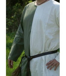 Mittelalter Tunika aus Baumwolle, grün/weiß