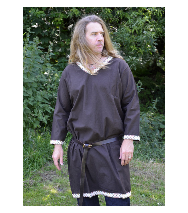 Wikinger Tunika aus Baumwolle, dunkelbraun