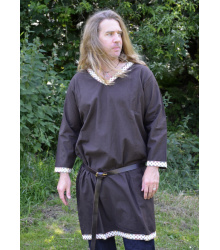 Wikinger Tunika aus Baumwolle, dunkelbraun