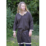Wikinger Tunika aus Baumwolle, dunkelbraun