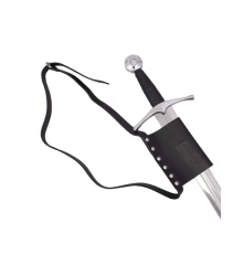 G&uuml;rtel mit Schwerthalterung aus schwarzem Leder