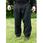 Faltenhose mit geknöpftem Bund, schwarz