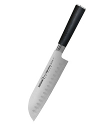 Samura MO-V Santoku Messer mit Kullenschliff