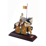 Miniatur Ritter auf Pferd, spanischer Helm, gold, Marto