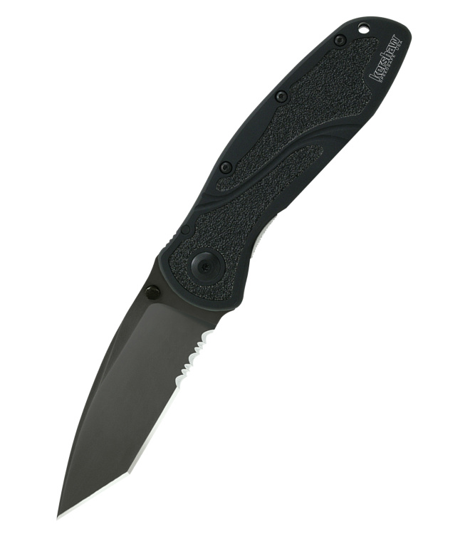 Taschenmesser Kershaw Blur Tanto, Schwarz, Wellenschliff