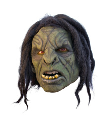 Ork-Maske, grün, mit Haaren